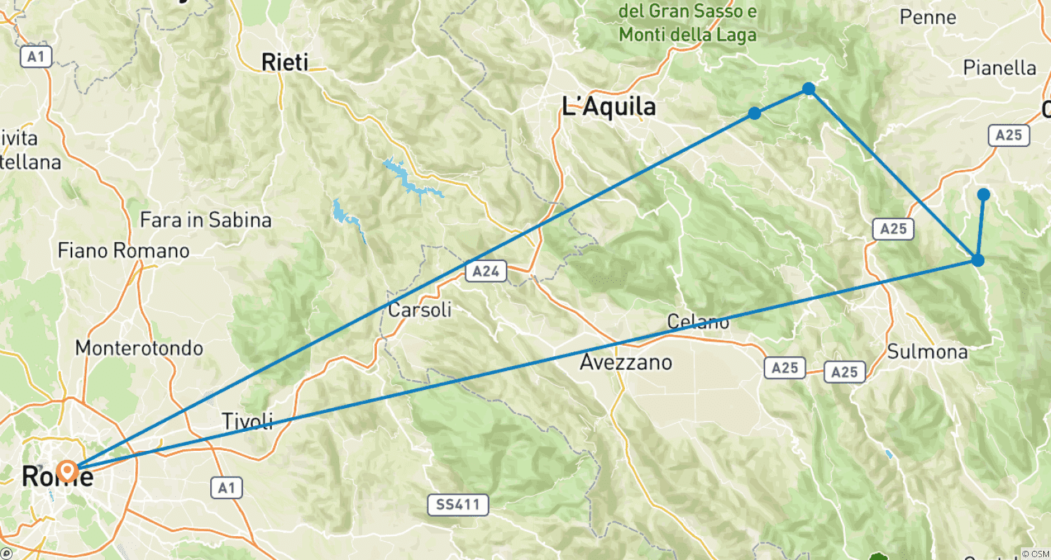 Mapa do percurso de Italy - Abruzzo