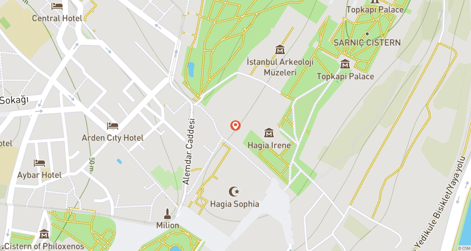 Mapa do percurso de Istambul Exótica