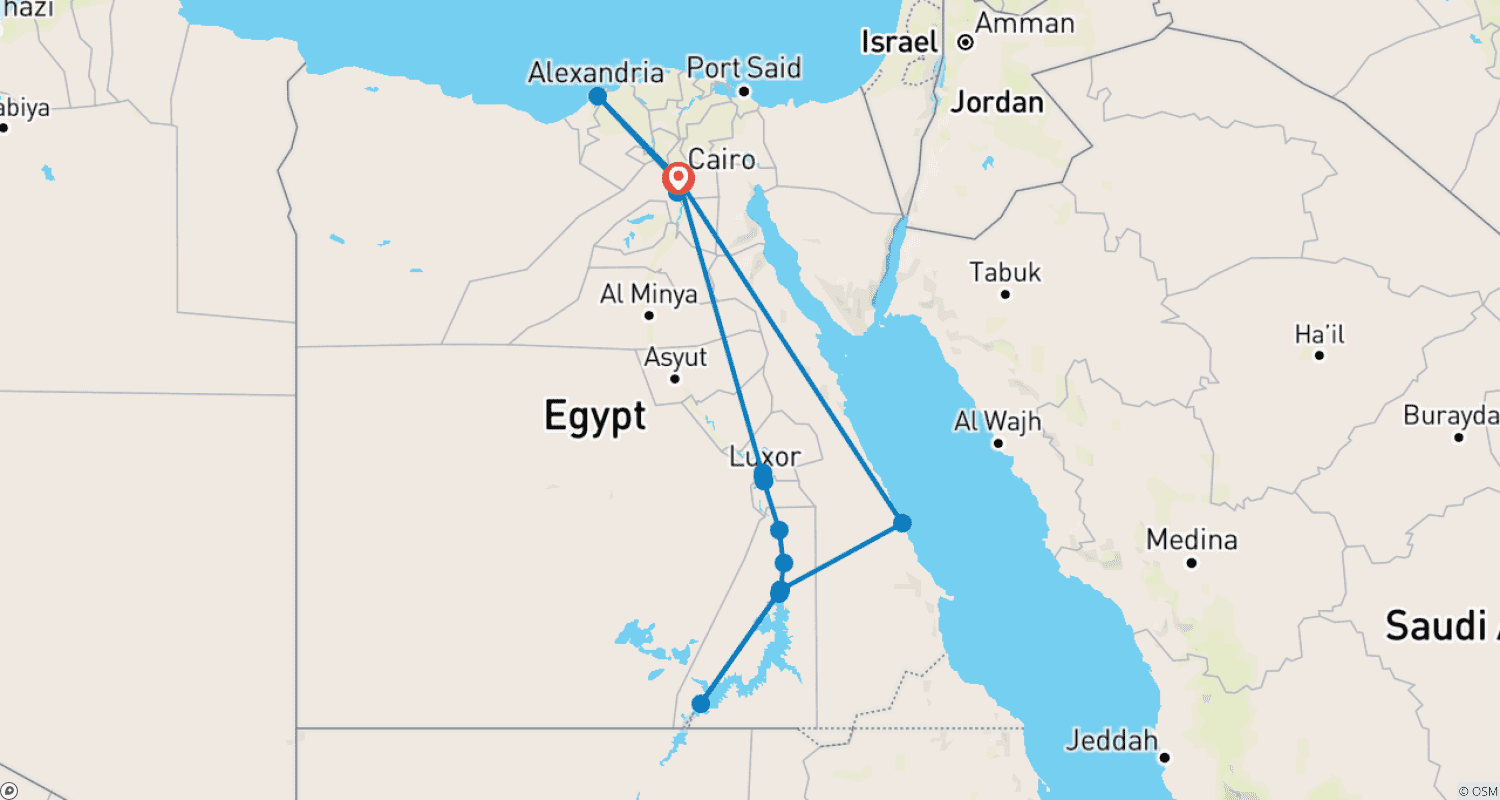 Mapa do percurso de Great Pharaoh and Nile Jewel