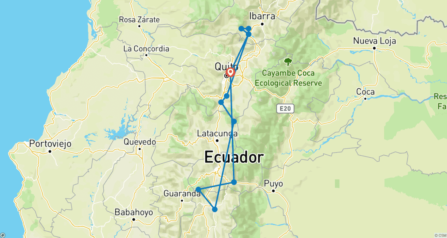 Mapa do percurso de 9-Day Ecuador Hacienda Hopping