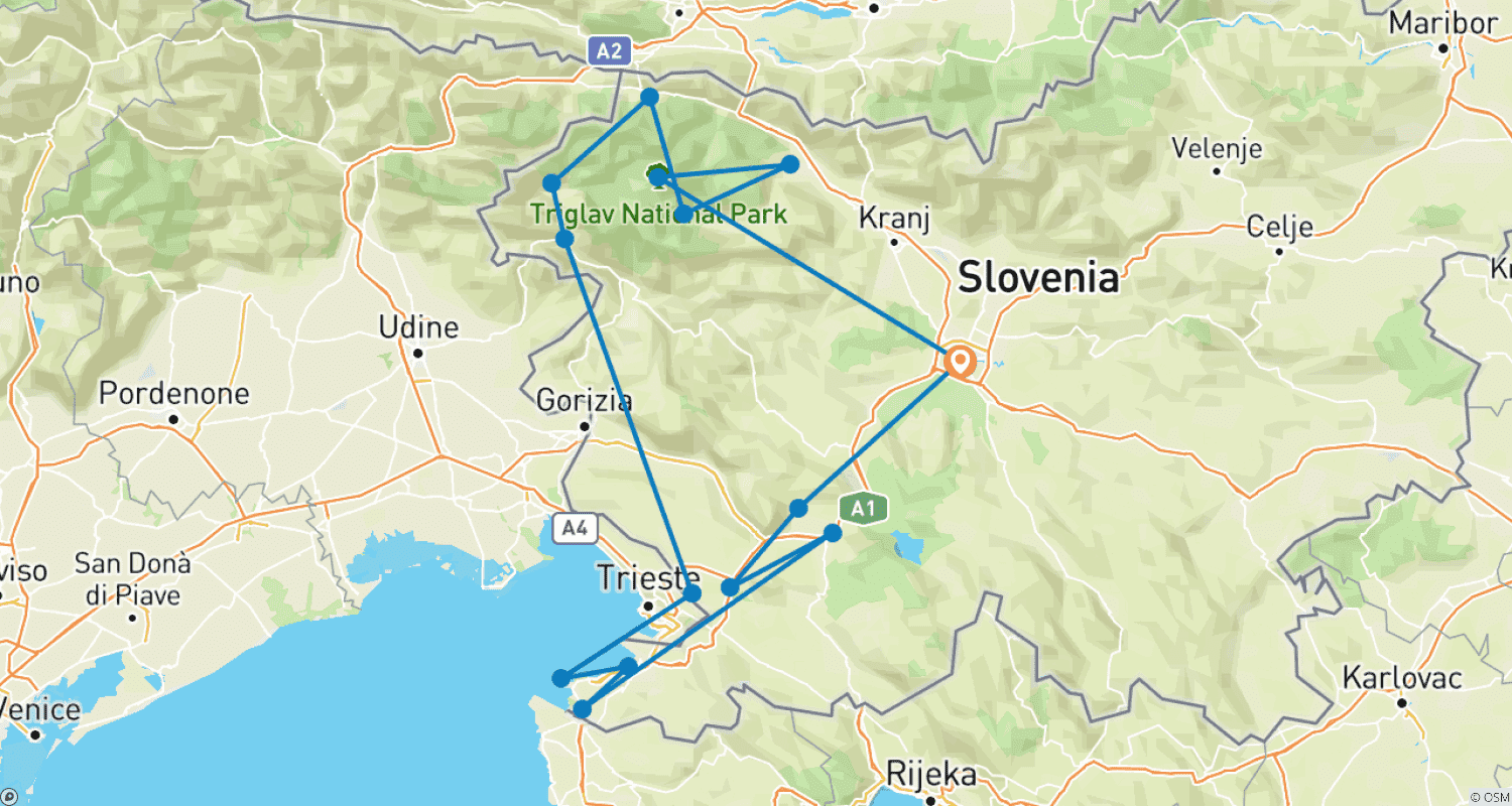 Mapa trasy: OD ALP DO MORZA - Najwyższy Komfort