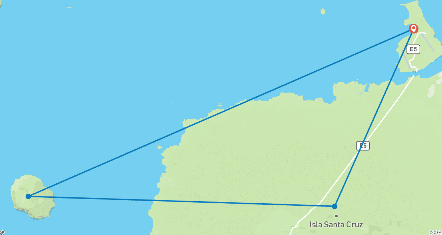 5-day Galapagos Fascinating Tour (Private Tour)のルートマップ