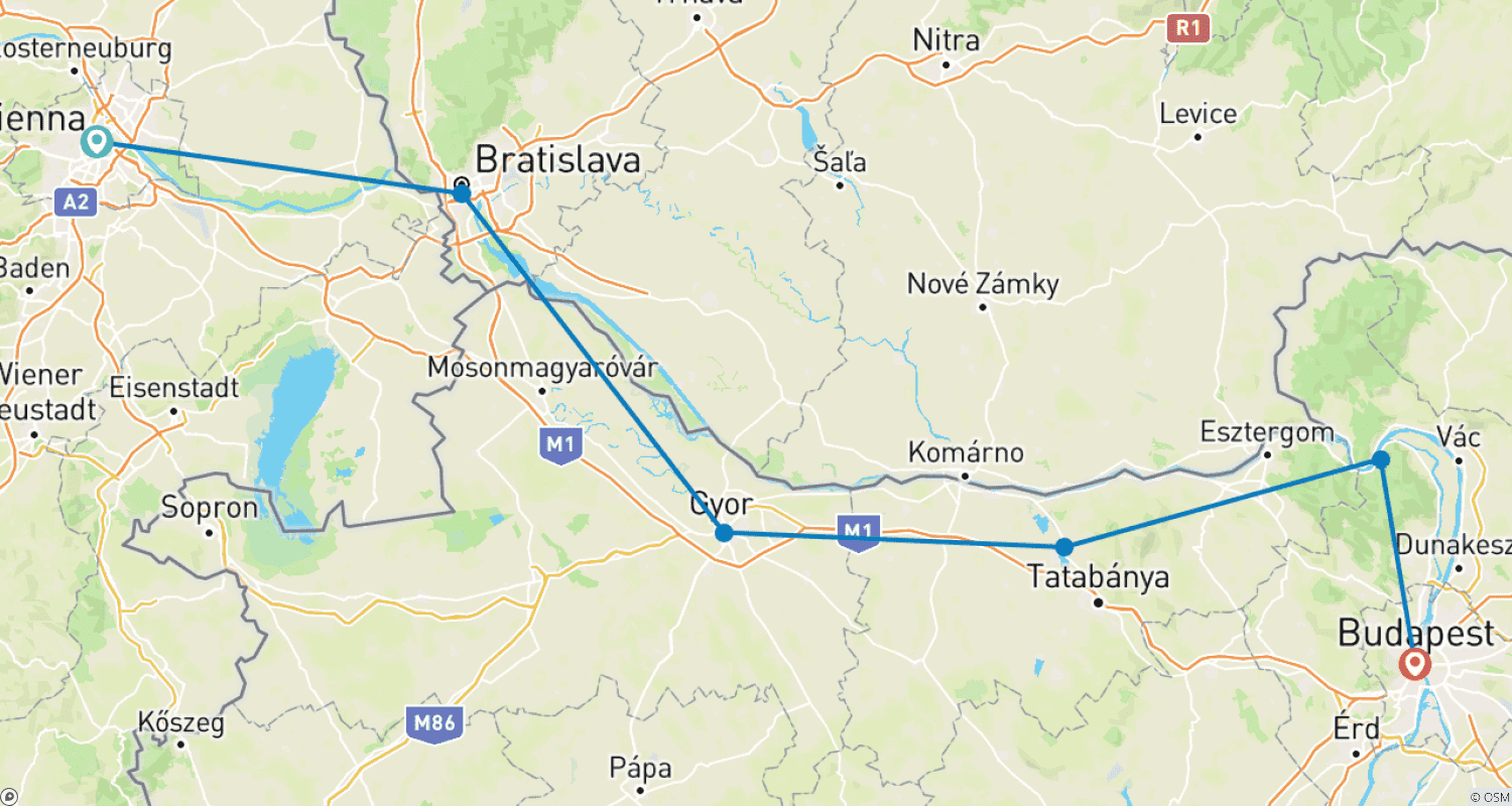 Mapa trasy: Dunajska Wycieczka Rowerowa