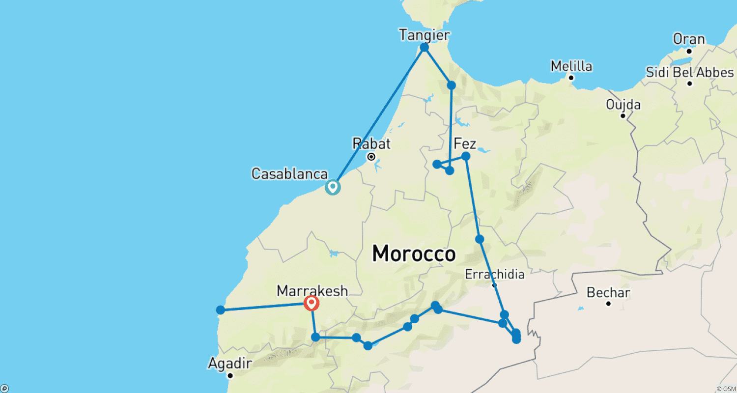 Mapa trasy: Urok Maroka