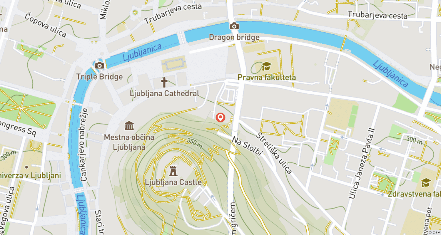 Mapa do percurso de 4 Days in Ljubljana.