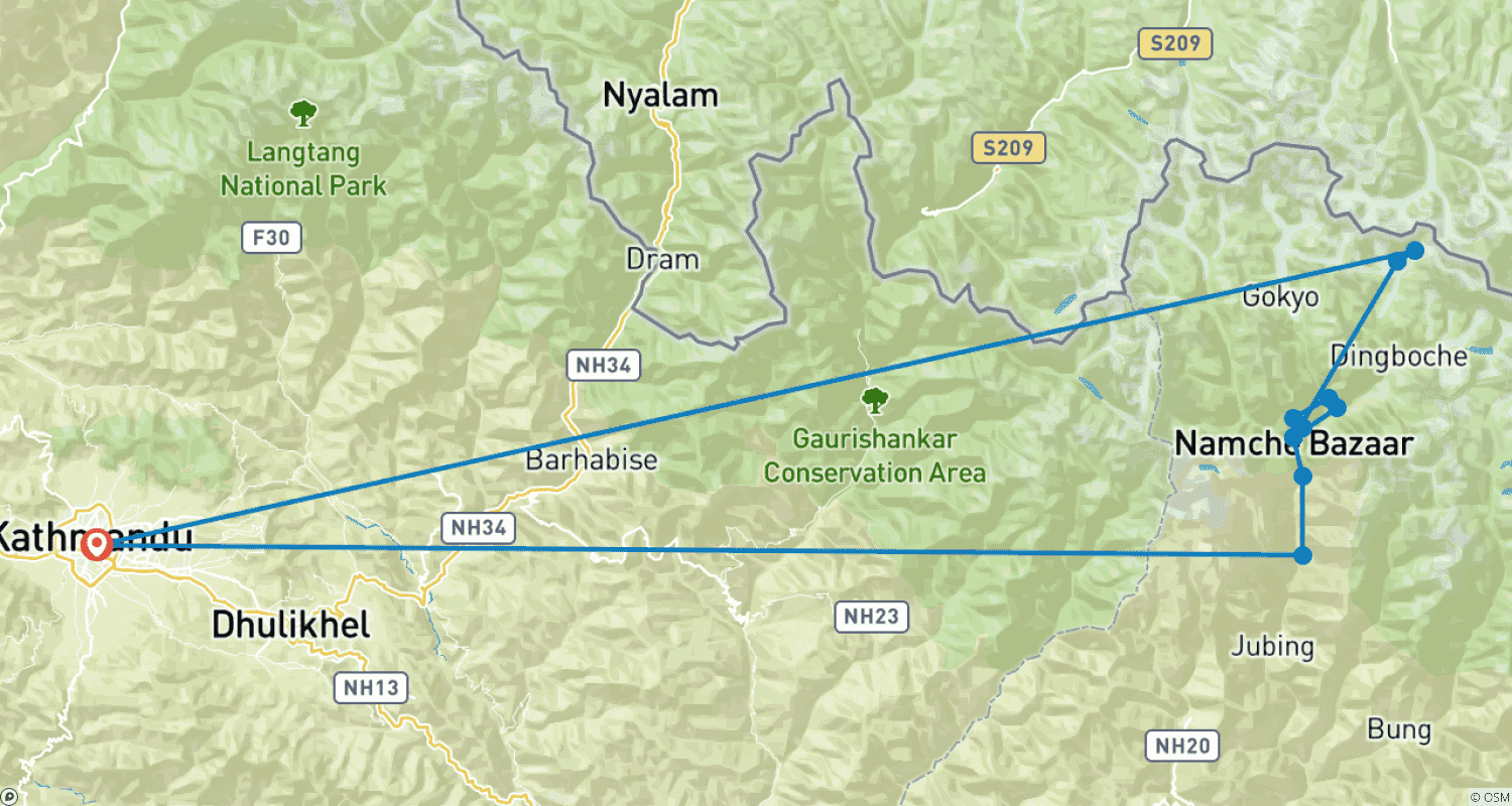 Mapa trasy: Luksusowy Obóz Bazowy Everestu