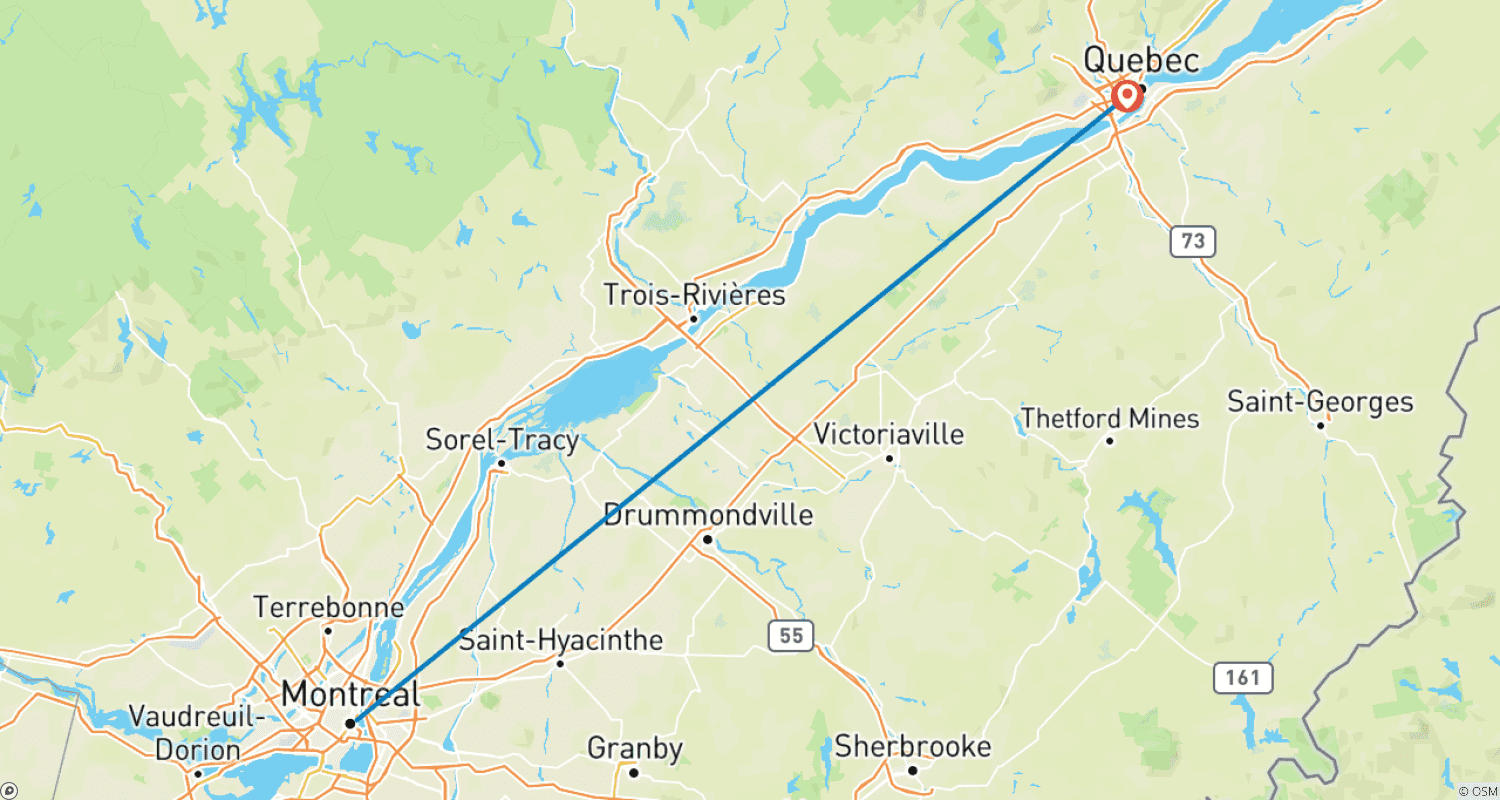 Mapa do percurso de Chique Urbano: País das Maravilhas de Inverno de Quebec