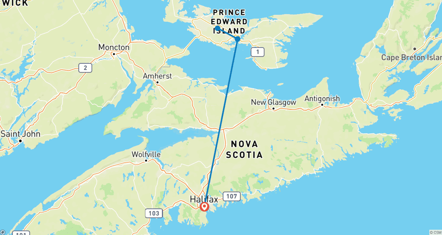 Mapa do percurso de A Taste of the Maritimes
