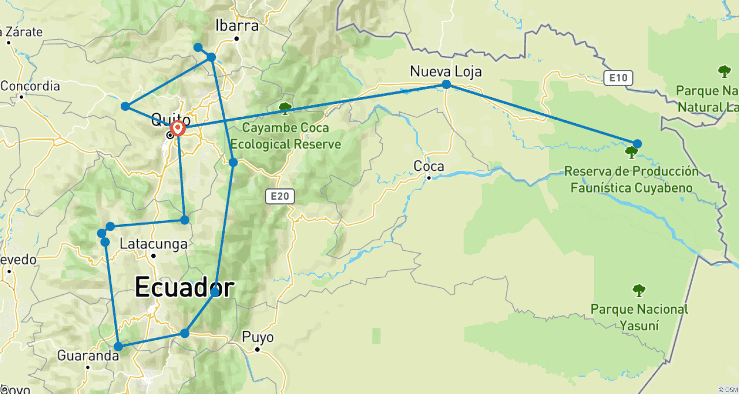 Mapa trasy: Ekwador Aktywnie
