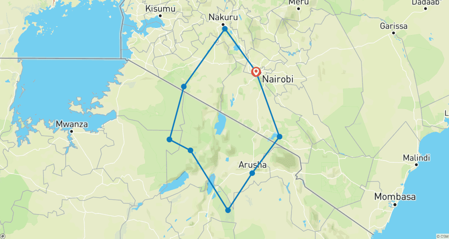 Mapa trasy: Twoje Afrykańskie Safari