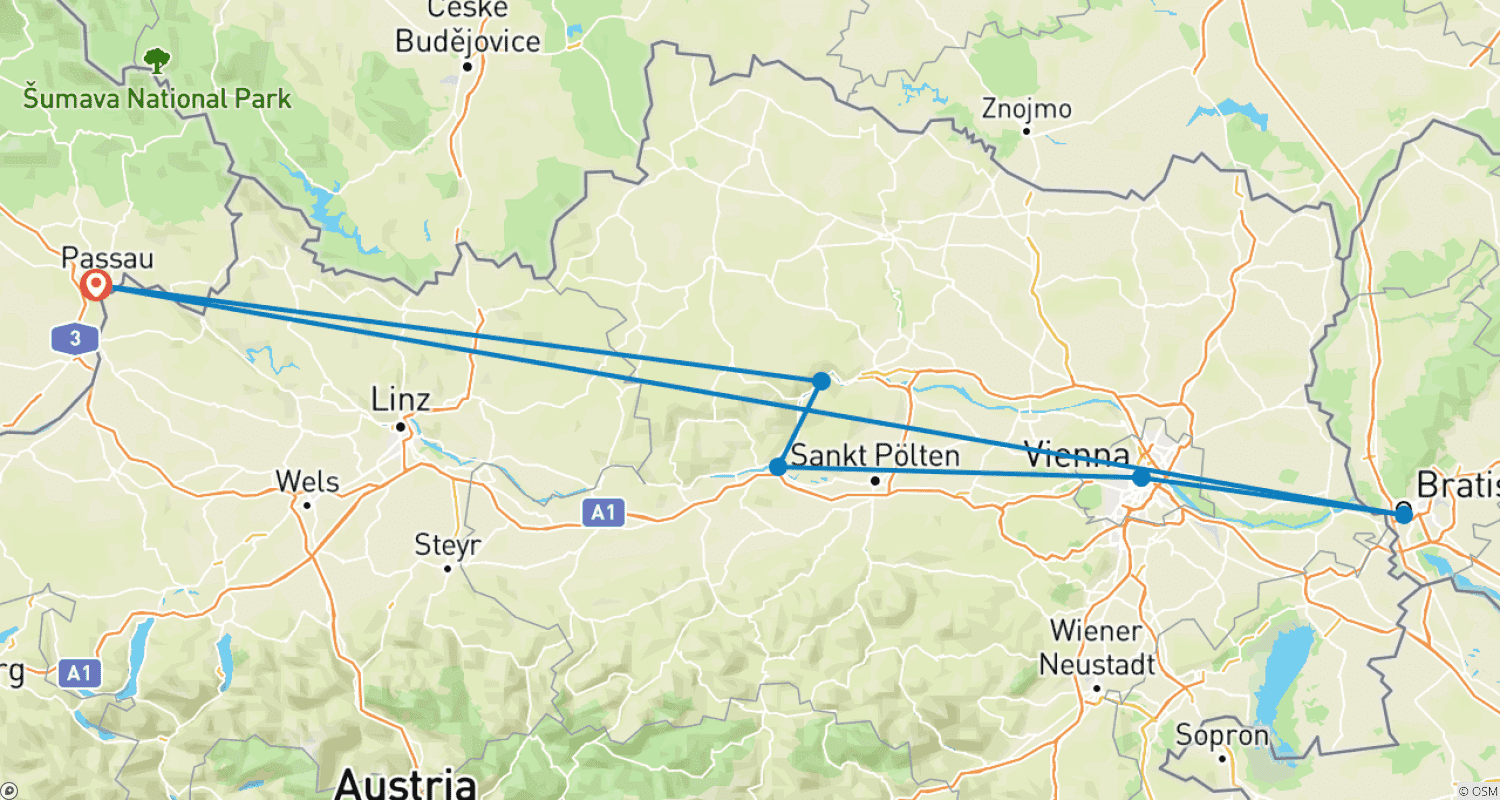 Mapa trasy: Dunaj Świąteczne Marzenie 2027