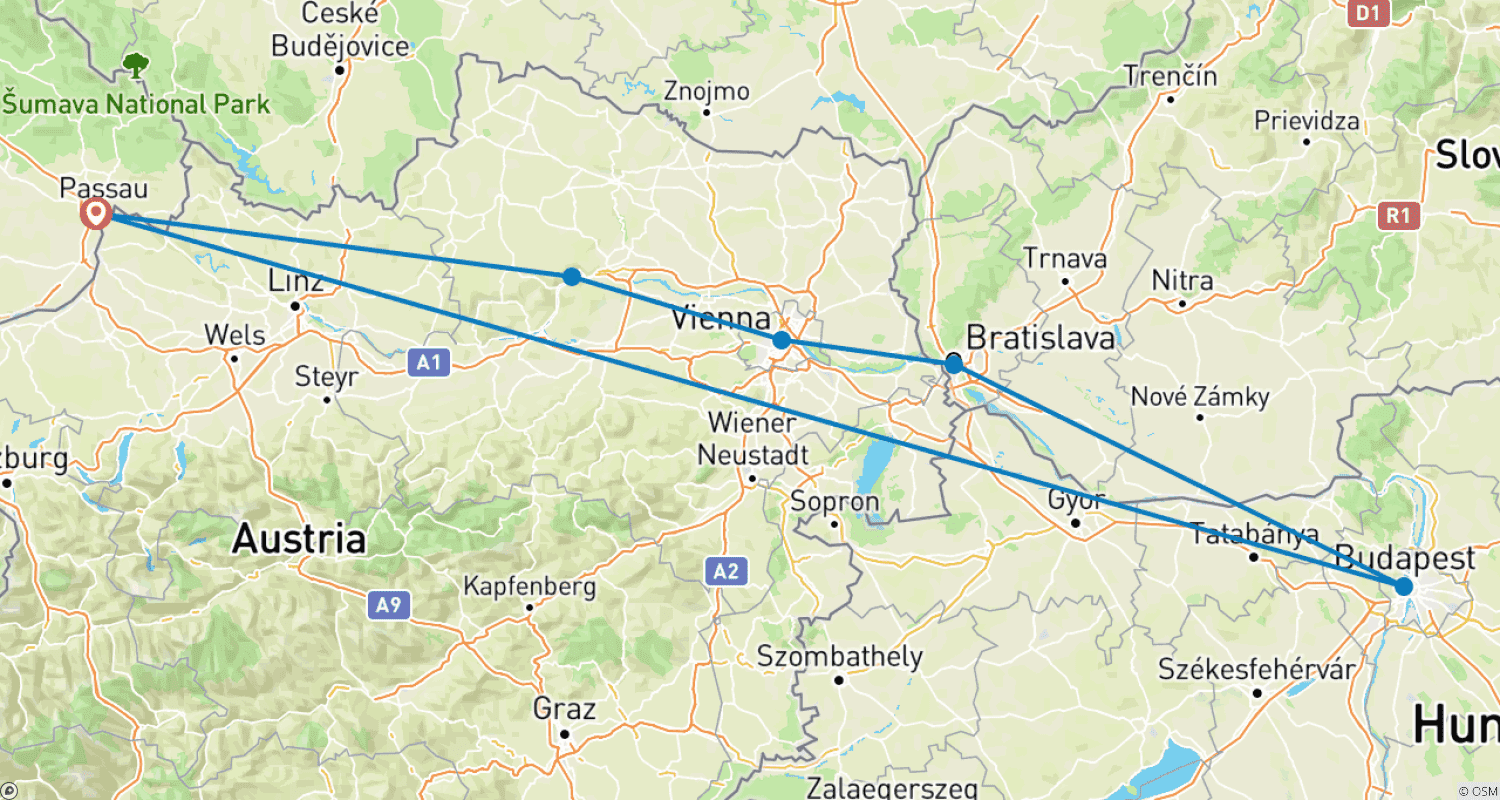 Mapa trasy: Danube New Year's 2026