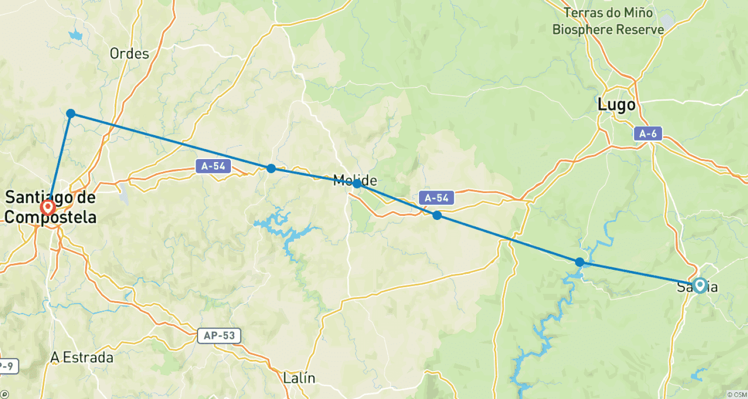 خريطة مسار Camino De Santiago - The Way to Santiago (The last 115KM)