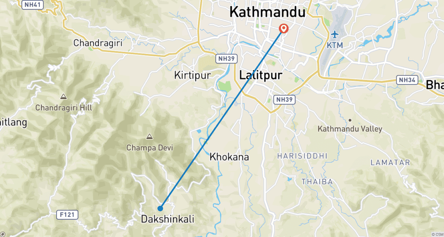 Mapa do percurso de Hospede-se em um Mosteiro Budista no Nepal
