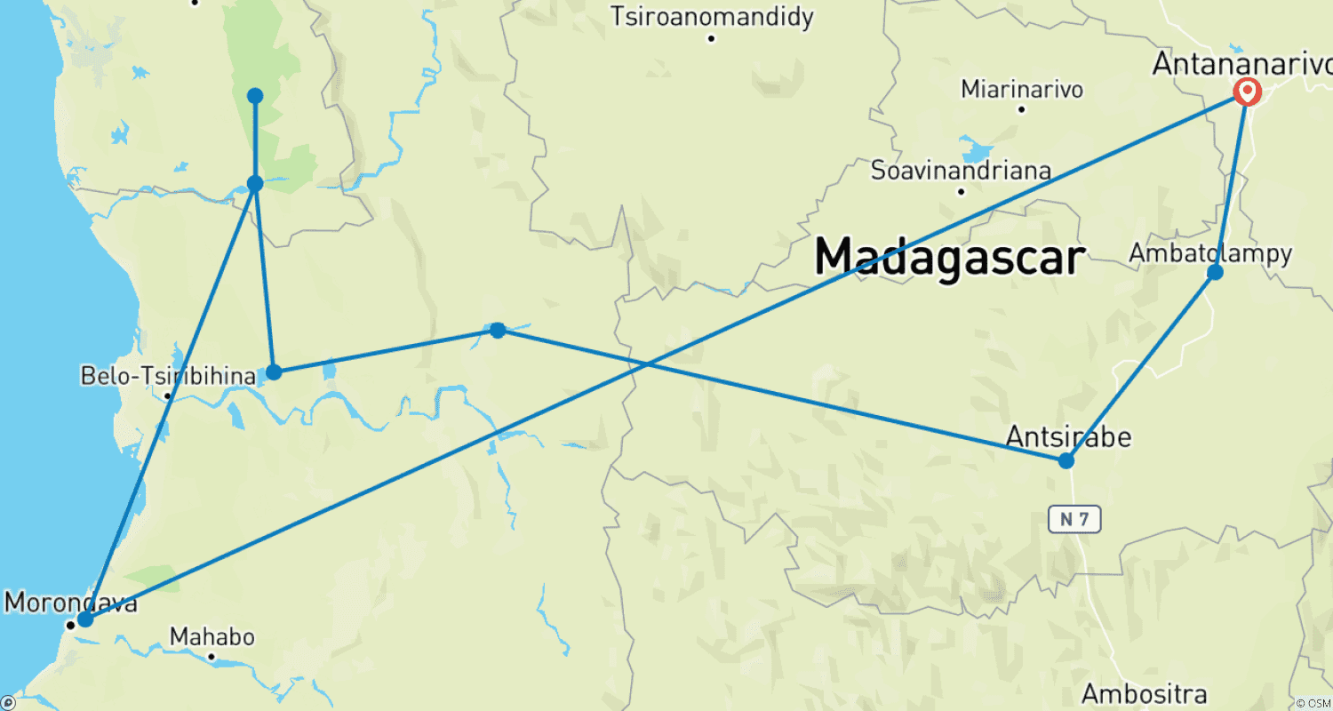 Mapa trasy: Kraina Baobabów