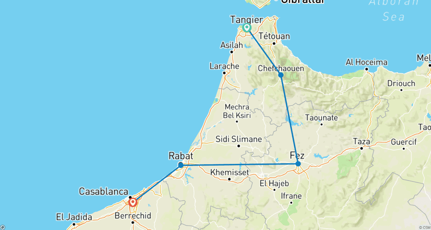 Mapa trasy: Wspaniała Północna Maroko