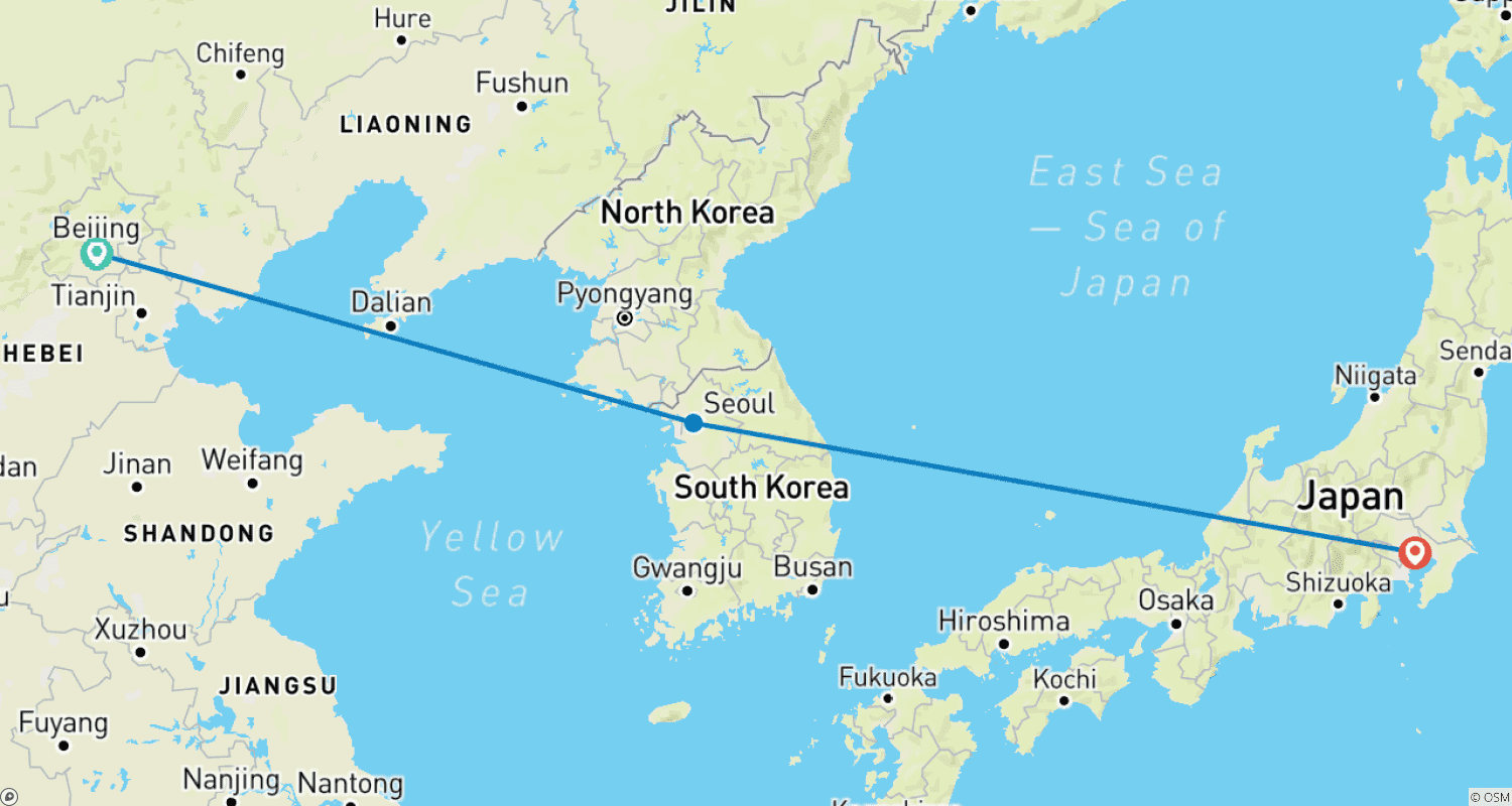 中国、日本、韓国：世界の驚異を巡る都市ホッピングのルートマップ