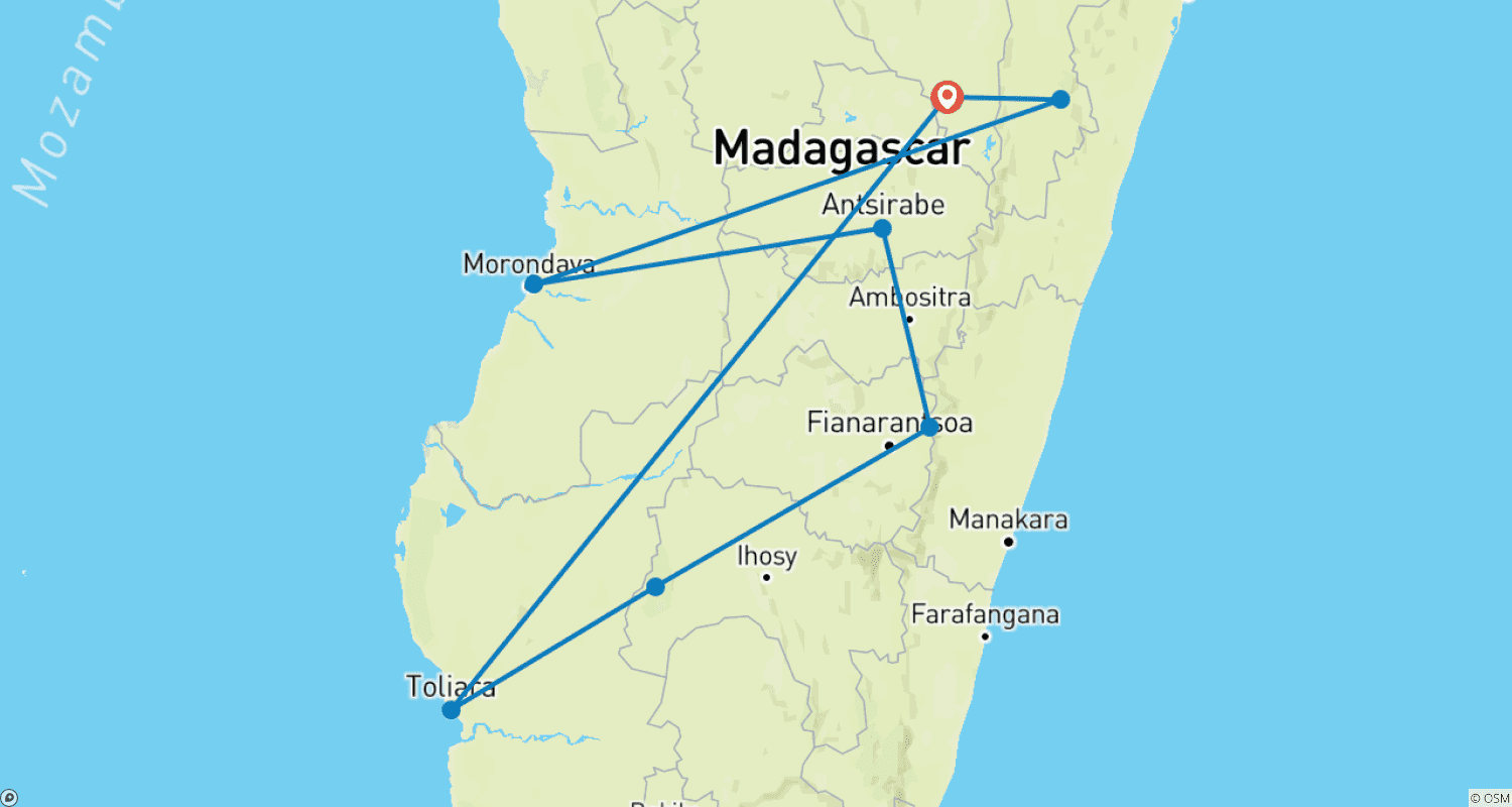 Mapa trasy: Perły Madagaskaru