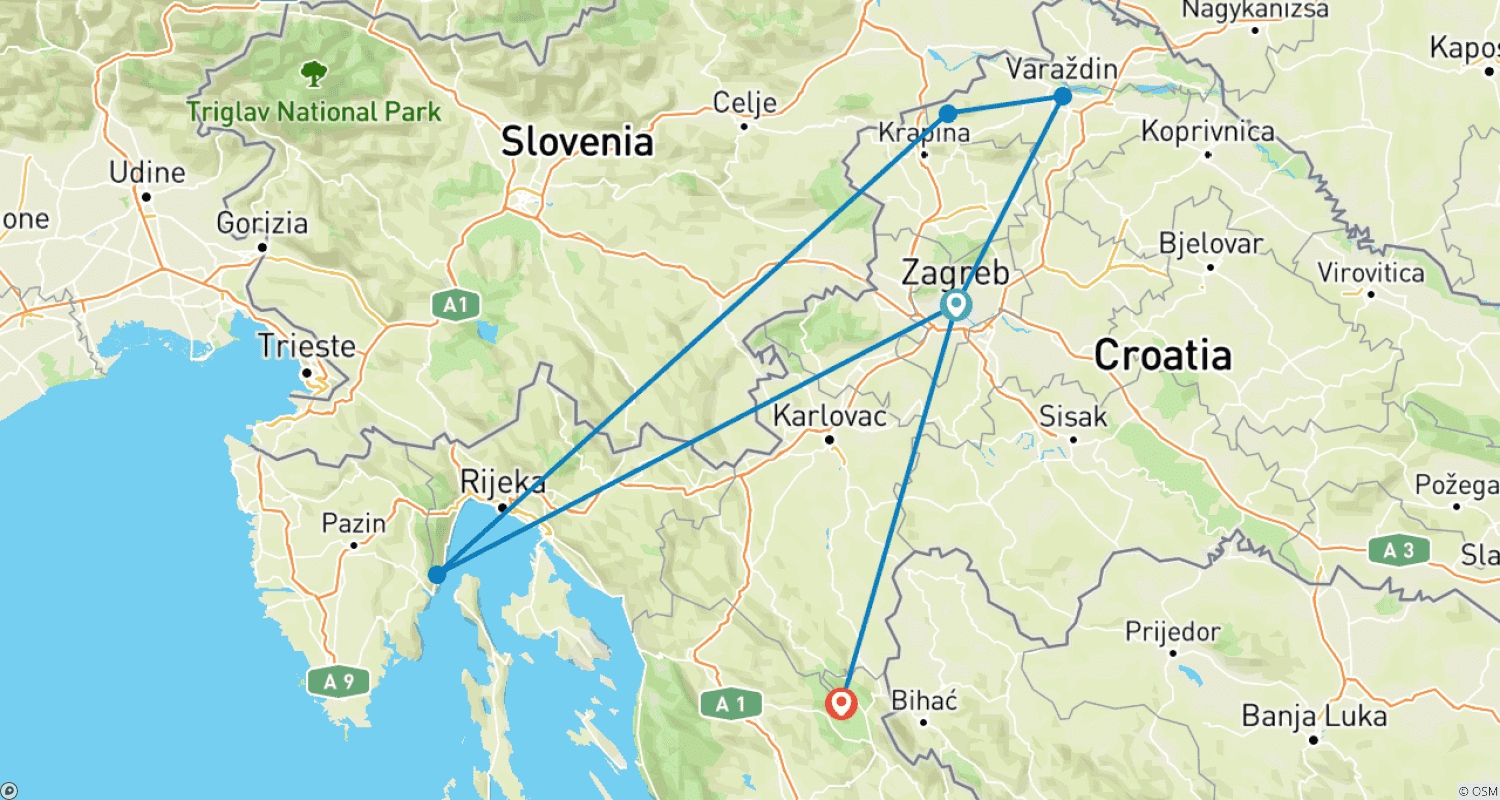 Mapa do percurso de Zagreb City Stay - 5 days