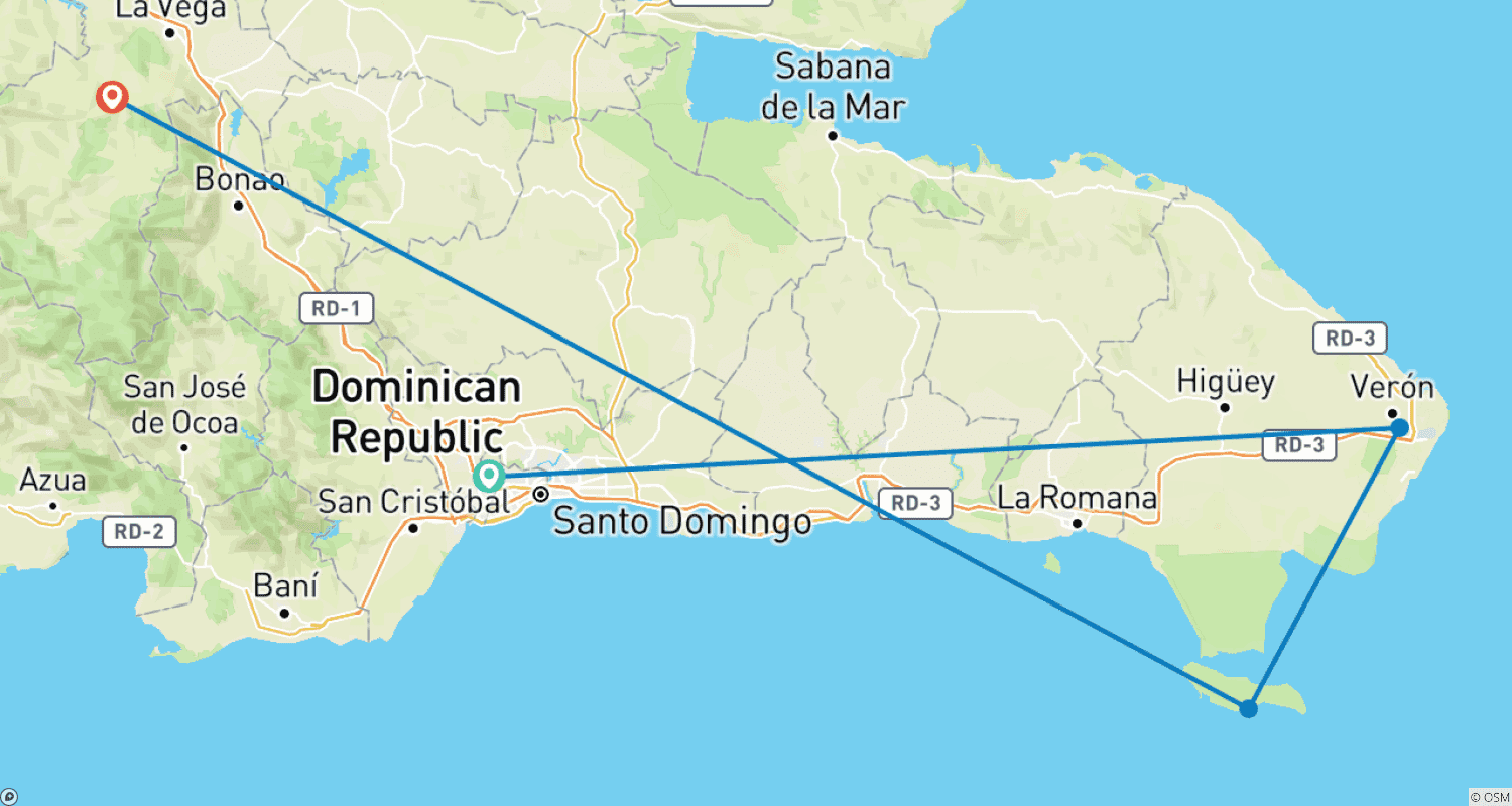 Mapa trasy: Wyprawa do Dominikany 3 Dni