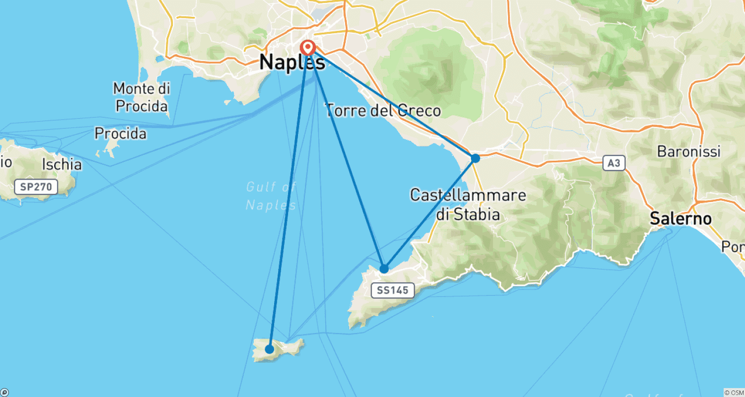 خريطة مسار Mini Tour of Campania - Naples & Area