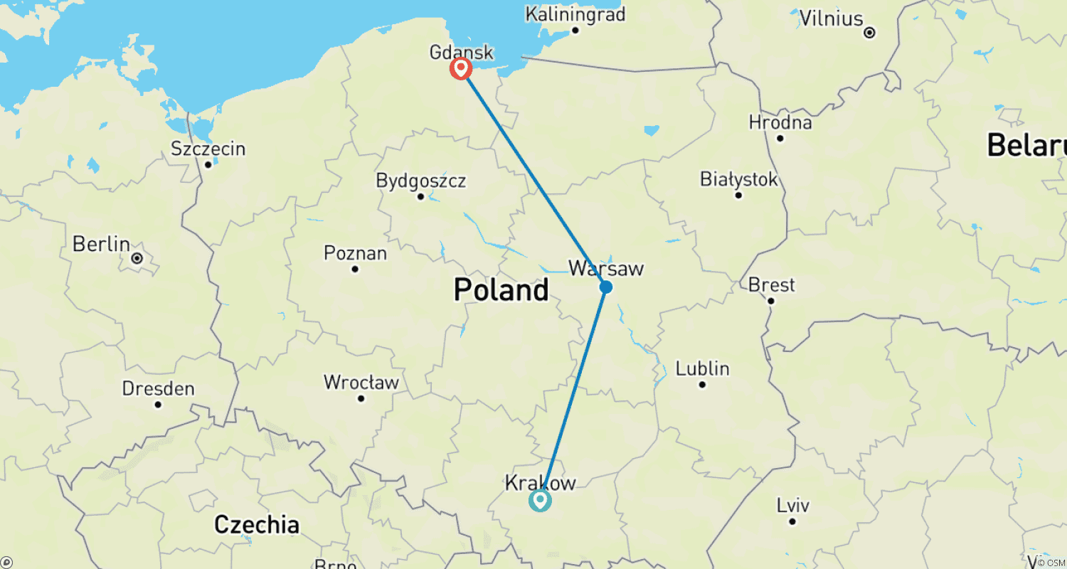 خريطة مسار The Polish Compass: From Royal Gates to Baltic Shores