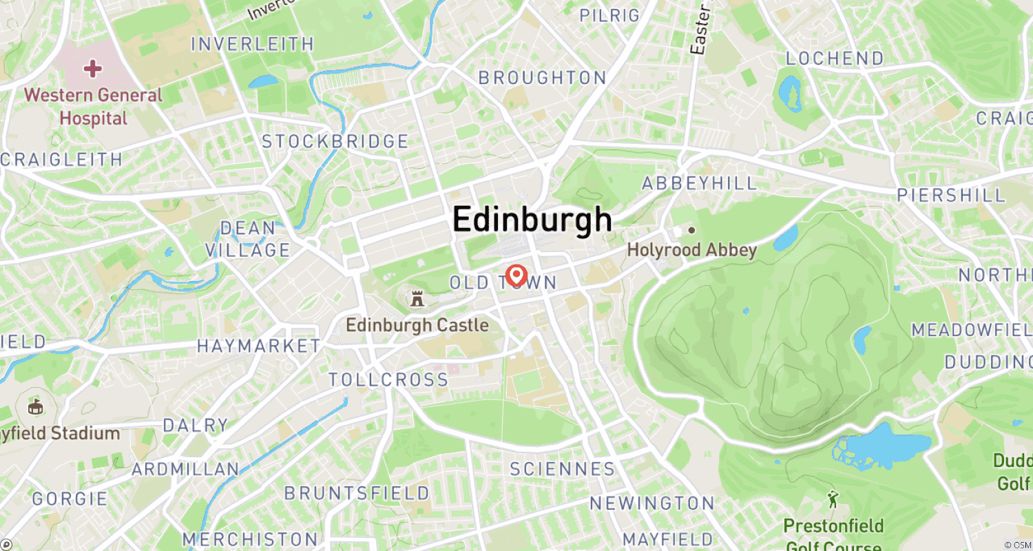 Mapa do percurso de Edimburgo | A Atenas do Norte | Escócia