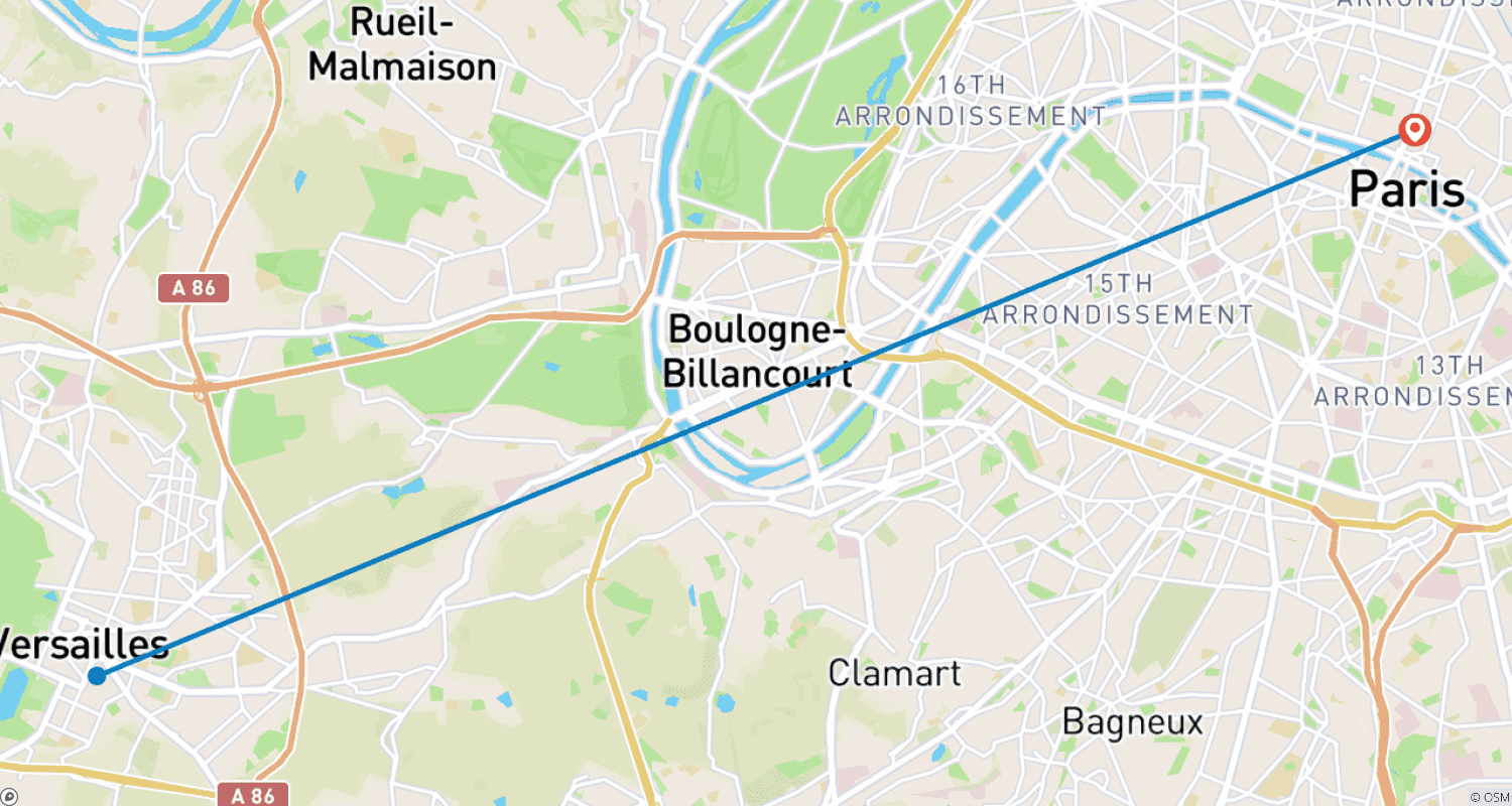 Mapa do percurso de Bonjour Paris: A City Break Getaway