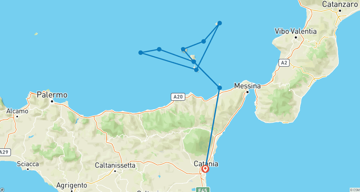 Mapa do percurso de Aeolian Islands Tour: The 7 pearls of Sicily