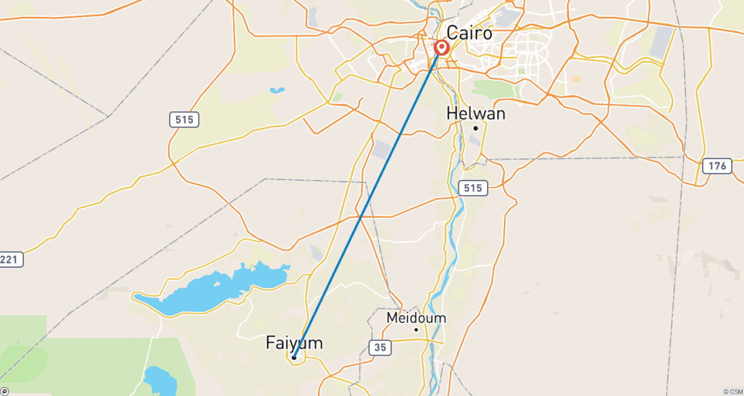 خريطة مسار Overnight Camping Trip to El-Fayoum Oasis from Cairo