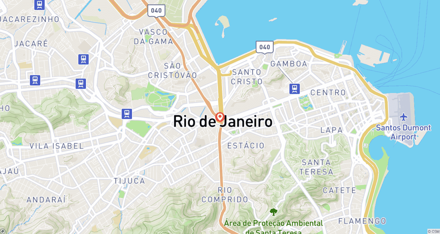 Mapa do percurso de Pacote de Carnaval do Rio de Janeiro 2027