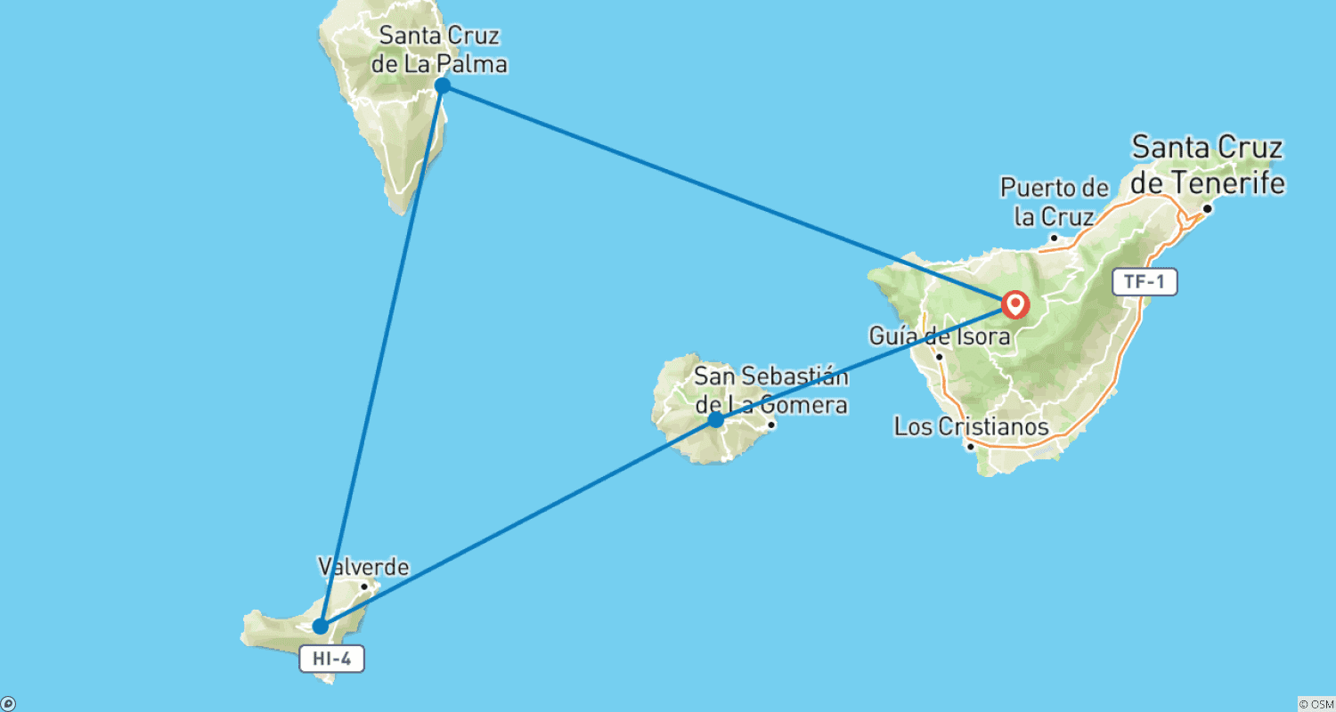 Mapa trasy: Rejs żeglarski po Wyspach Kanaryjskich