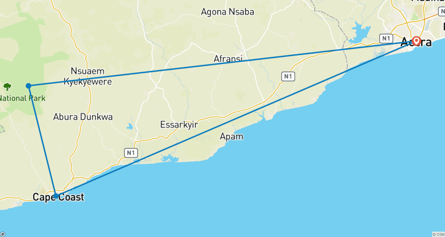 خريطة مسار مهرجان AfroFuture غانا 2026 – 8 أيام / 7 ليالٍ