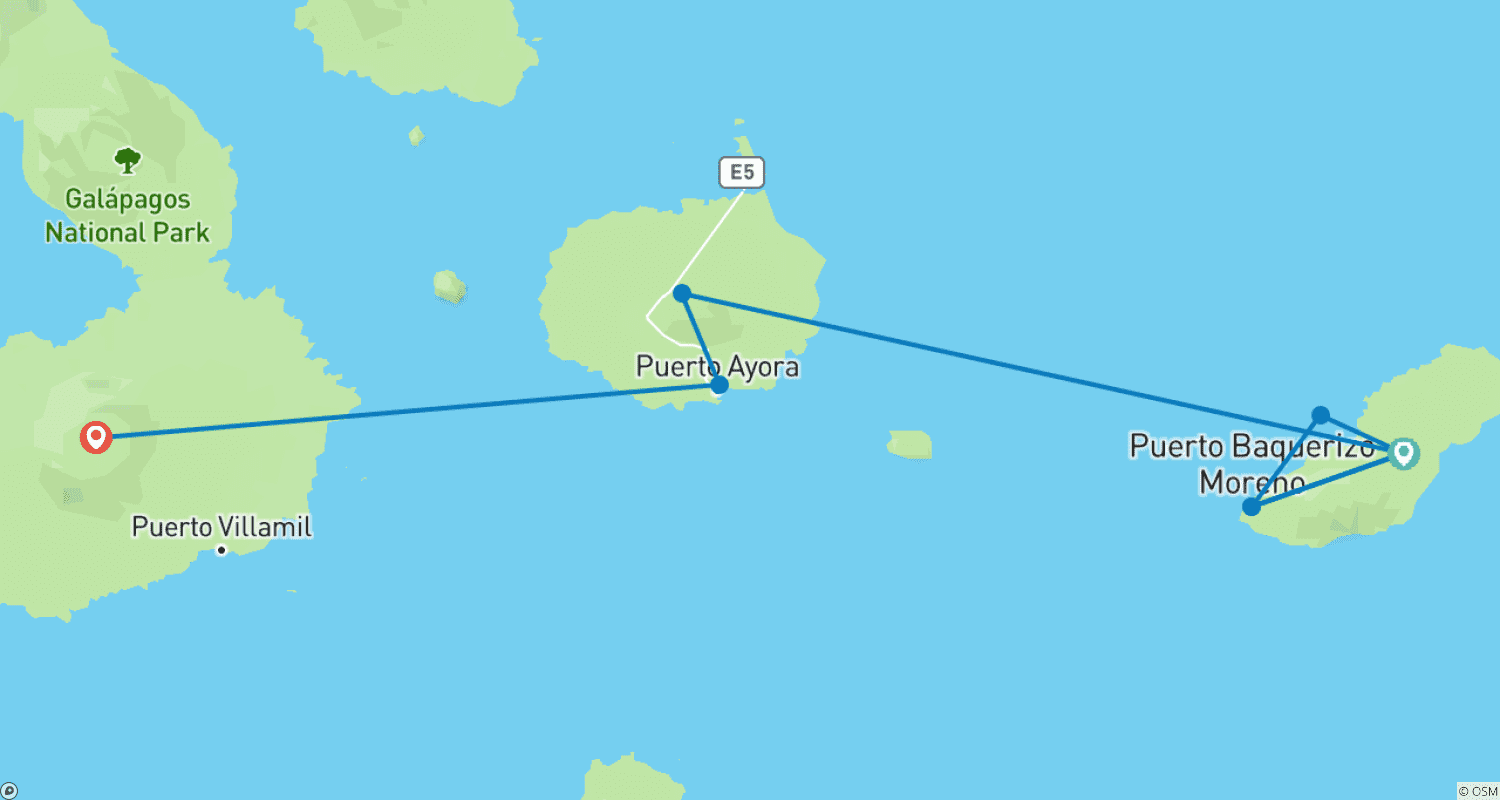 Mapa trasy: Galapagos: Ścieżka Rekinów