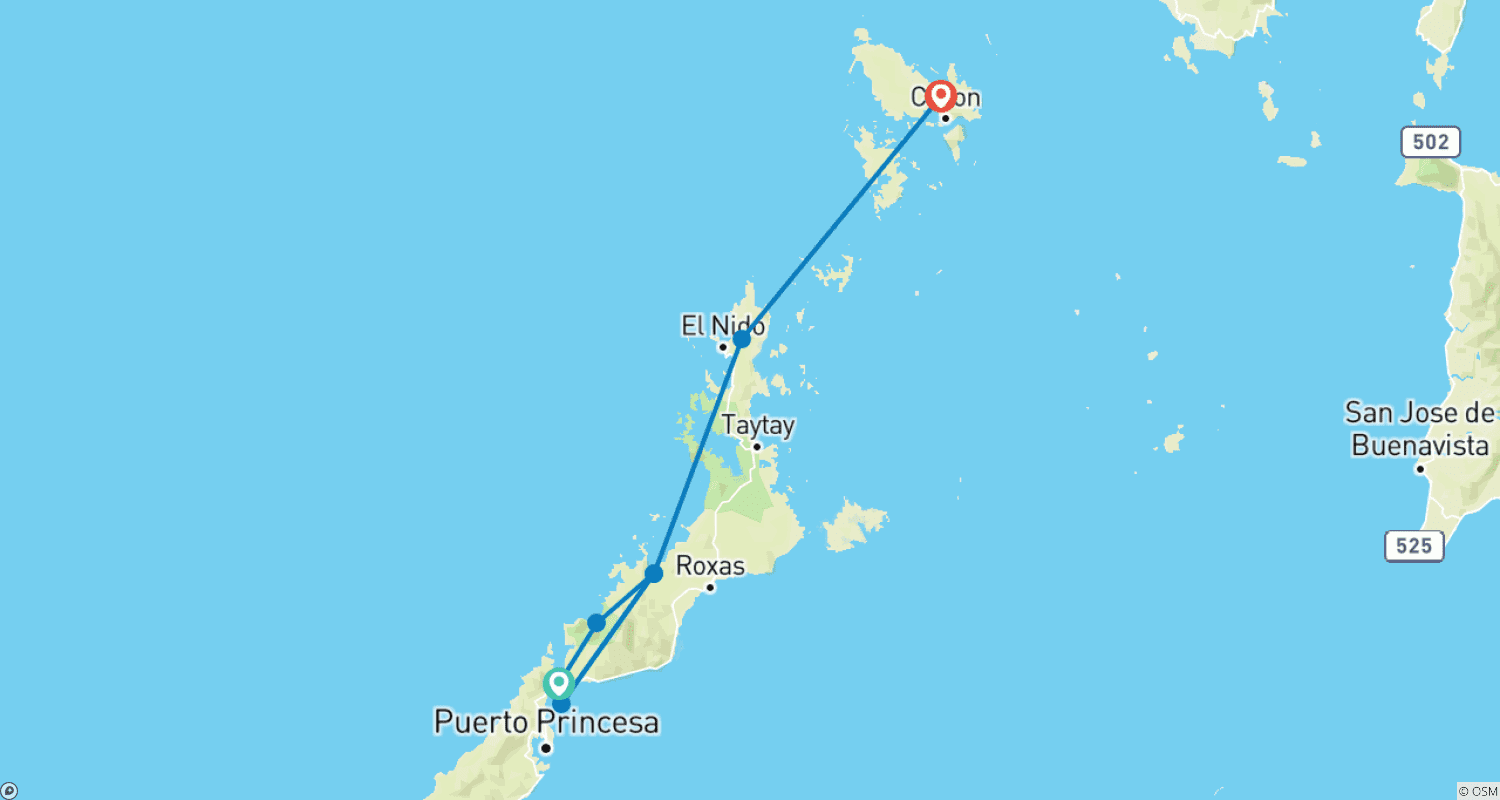 Mapa do percurso de Ilhas Filipinas Ocidentais (Com Expedição (Até Maio de 2026))
