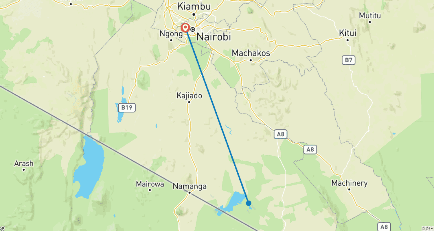 خريطة مسار 3 Day Amboseli Group Joining Safari -Fixed Departure Dates