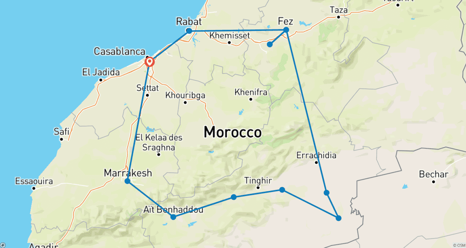 خريطة مسار ألوان المغرب (2026)
