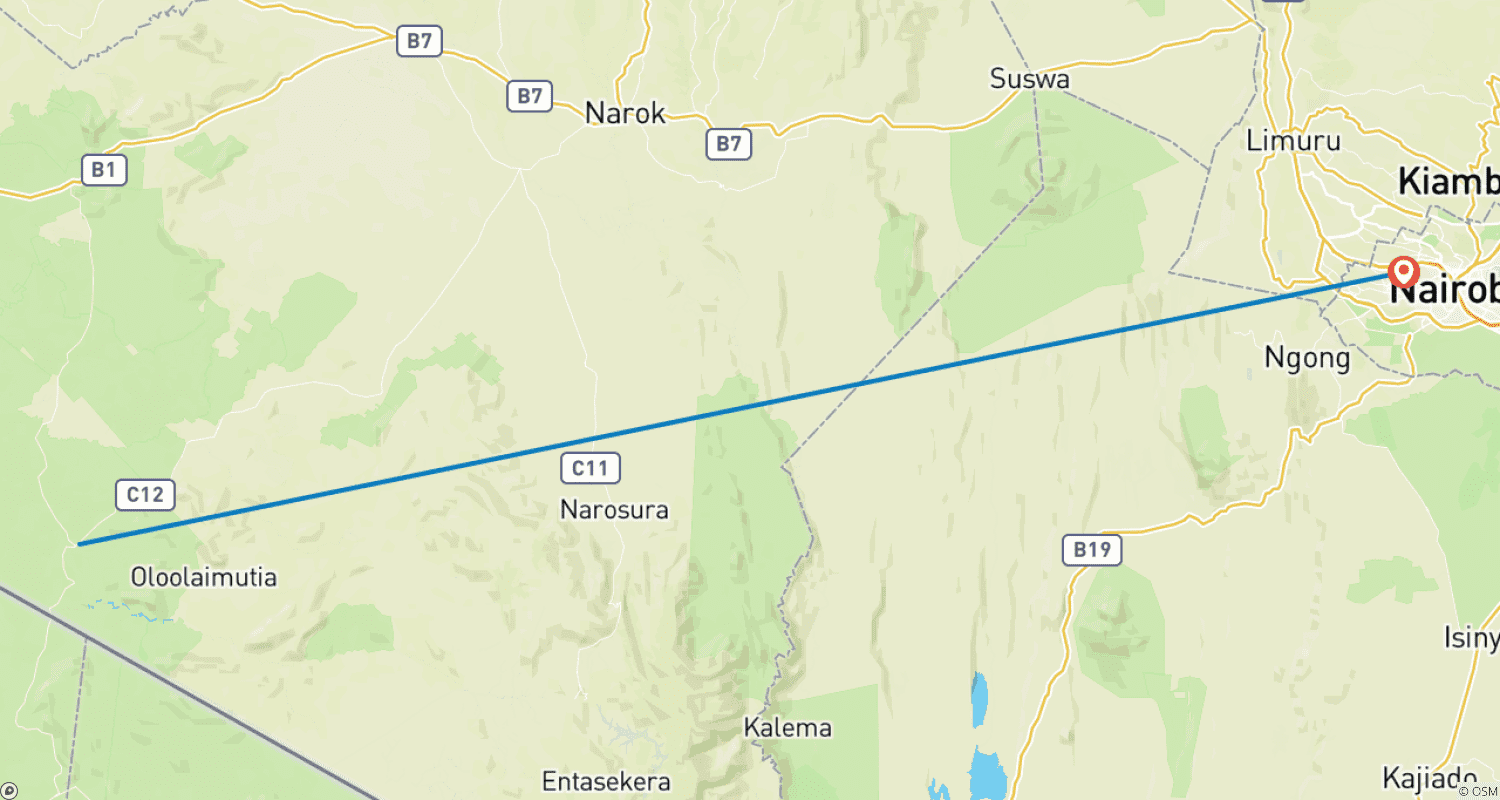 Mapa do percurso de 4 Days Masai Mara Game Reserve