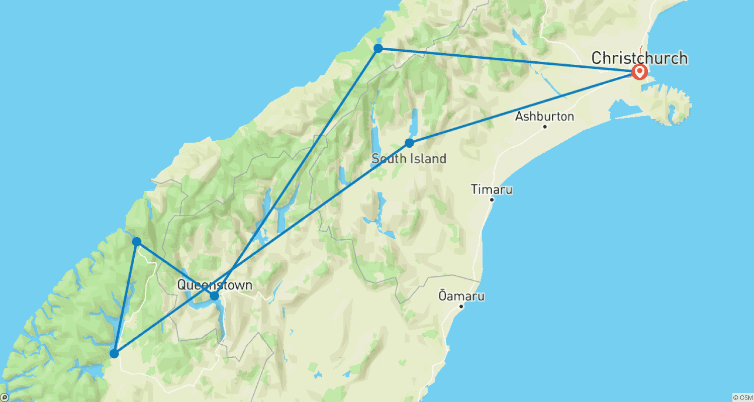 Mapa do percurso de Premium - Fuga pela Ilha do Sul