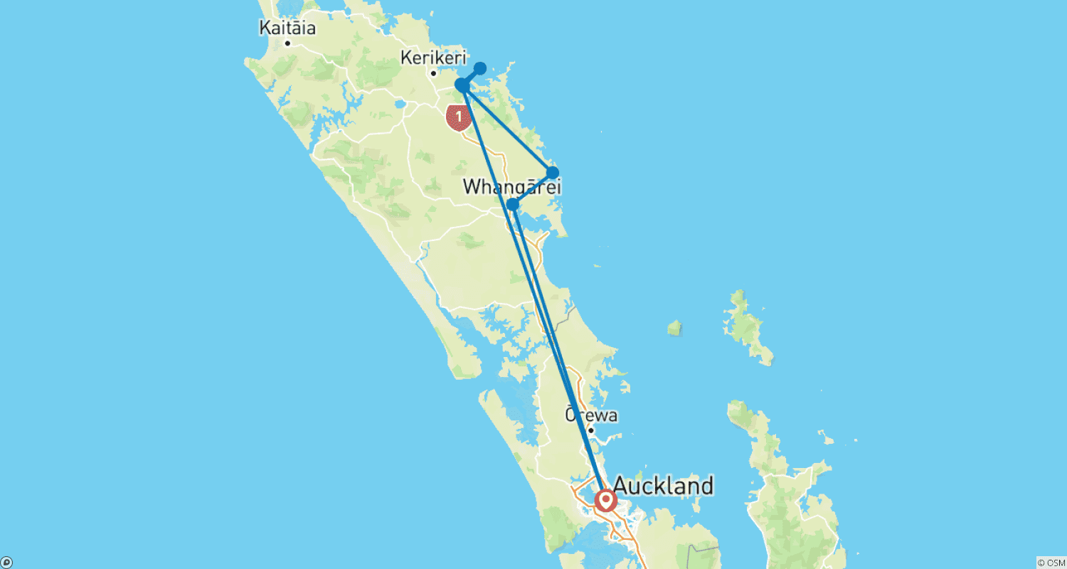 Mapa trasy: Enchanting Northland