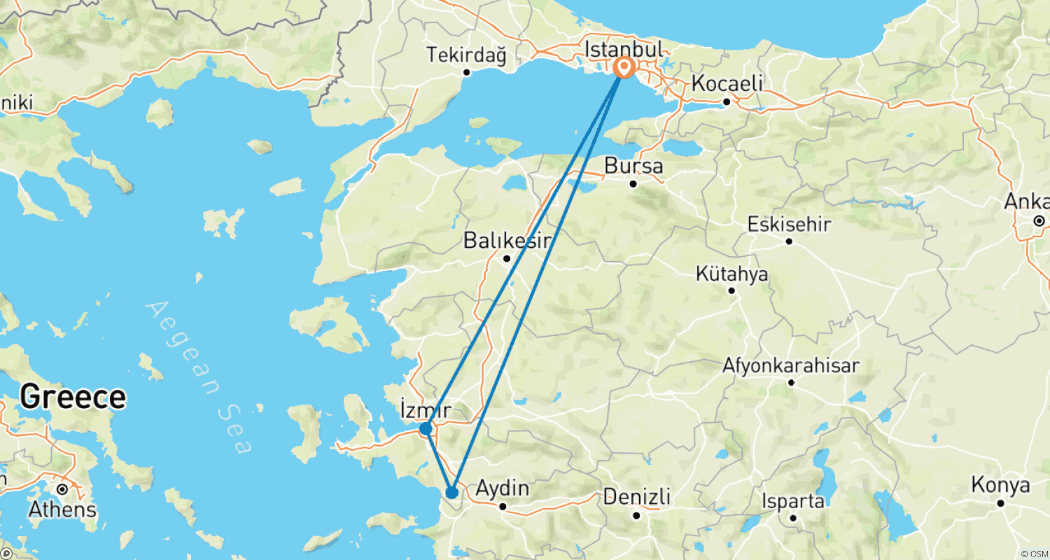 Mapa trasy: Jednodniowa wycieczka do Efezu ze Stambułu