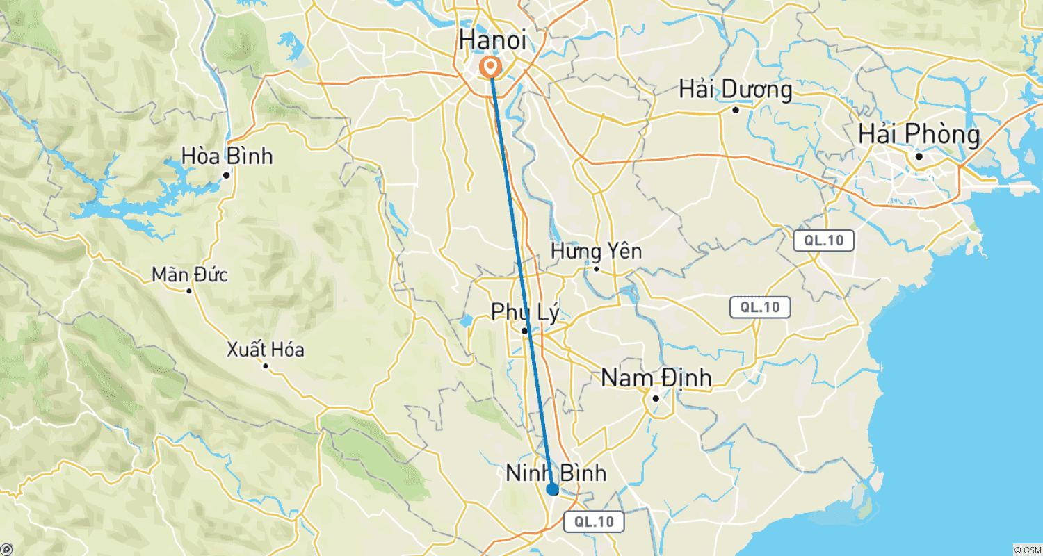 خريطة مسار Ninh Binh Day Trip: Hoa Lu temples, Tam Coc Boat Trip & Mua Cave