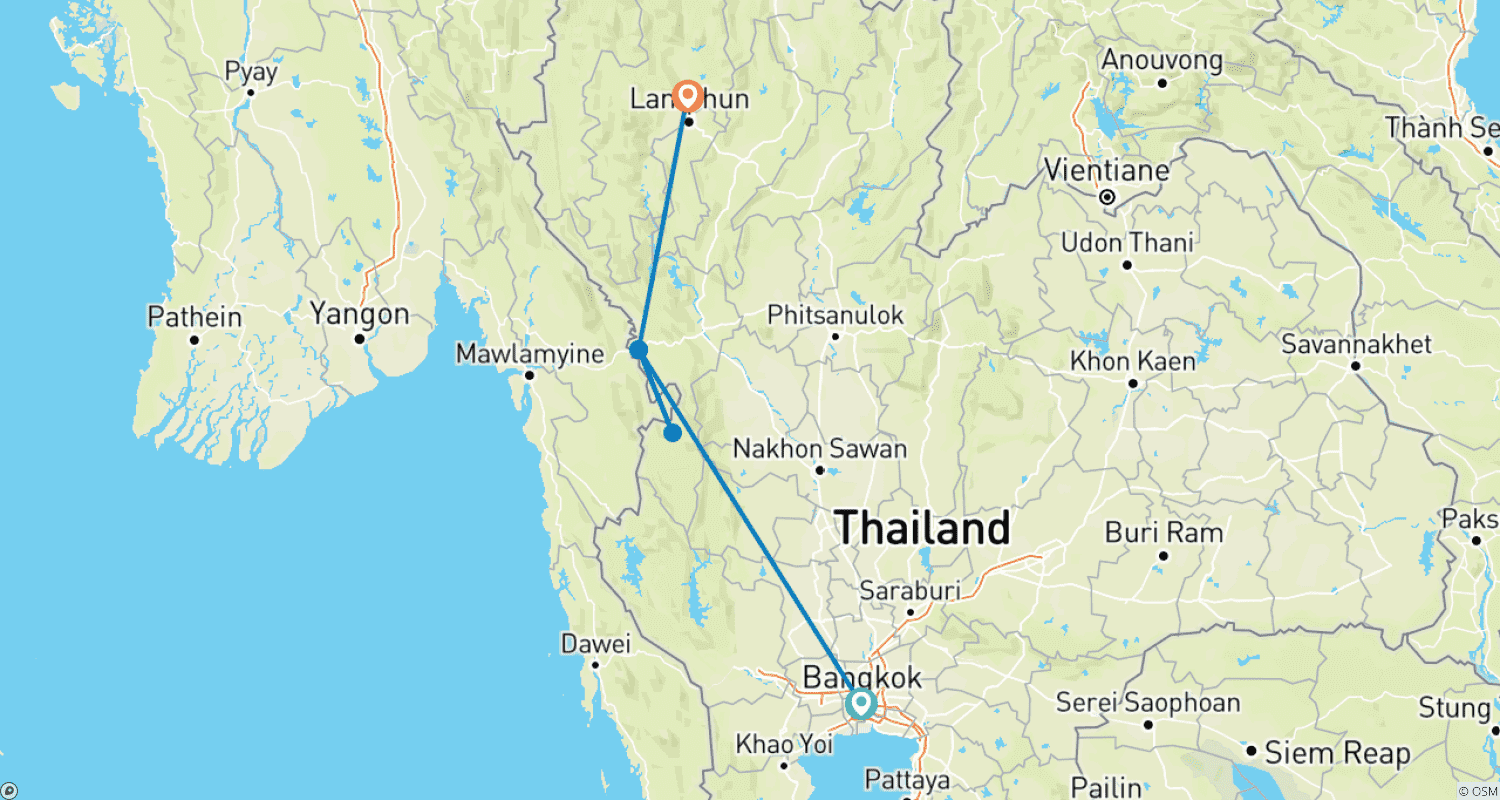 Mapa do percurso de Explorador da Vida Selvagem de Umphang