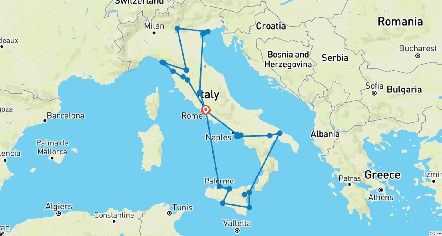 خريطة مسار Italy Explorer