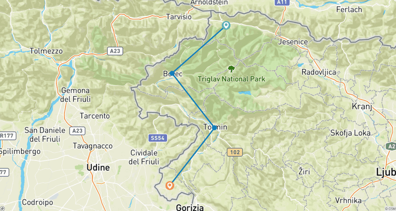 Mapa do percurso de Juliana Bike 5 Dias - Autoguiado