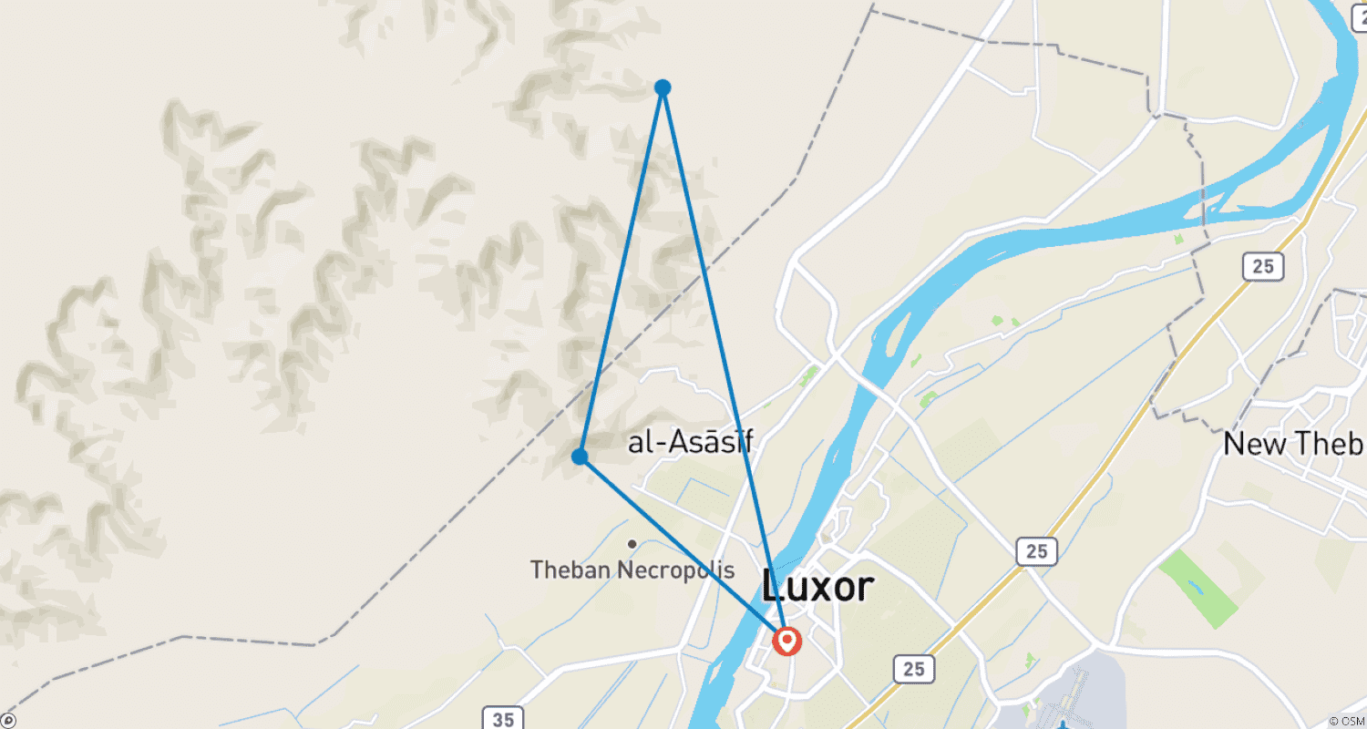 Luxor: Hot Air Balloon Ride Lifetime Experienceのルートマップ