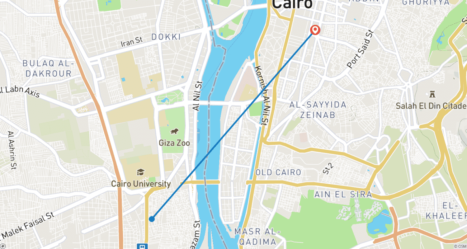 Mapa trasy: Wycieczka po Kairze: Muzeum Egipskie, Cytadela Saladyna i Bazary z Kairu