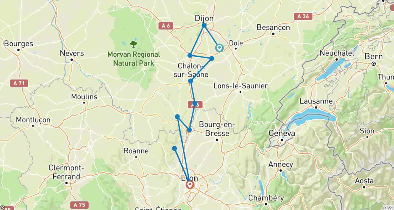 خريطة مسار Flavors of Burgundy (Christmas Cruise) 2026