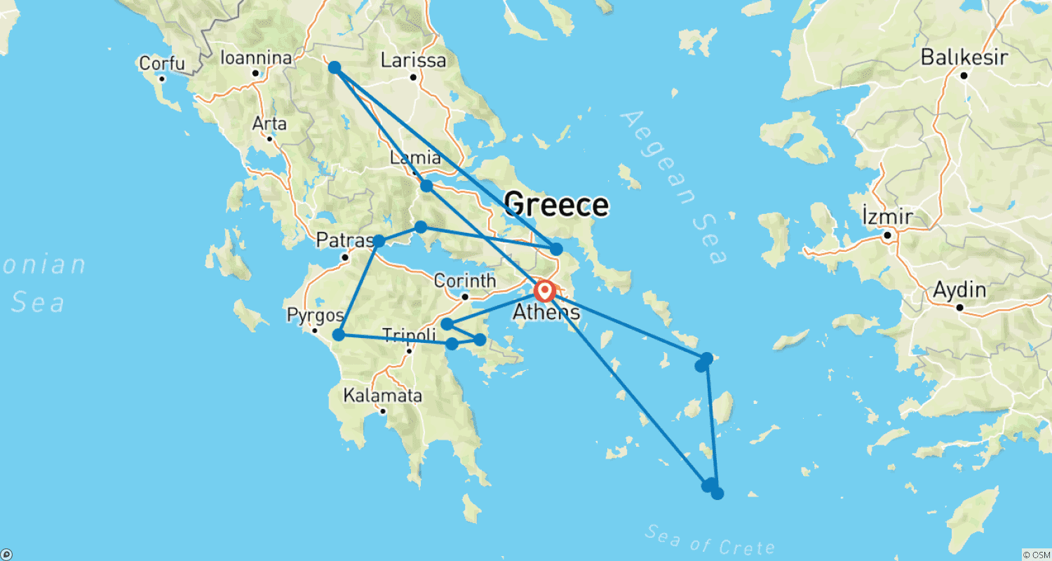 ギリシャの魅力満載のルートマップ