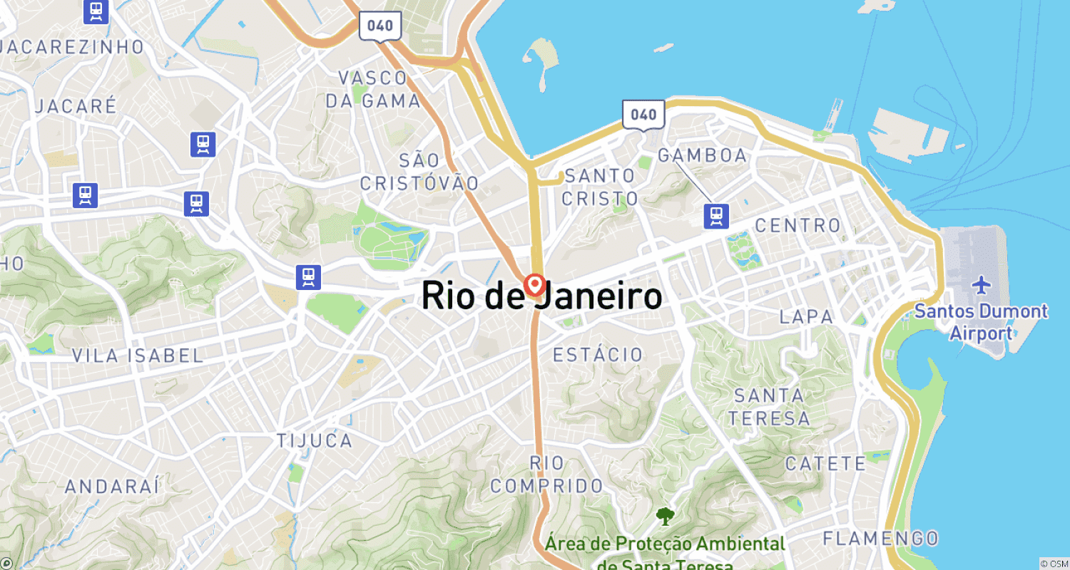 Mapa do percurso de Réveillon no Rio